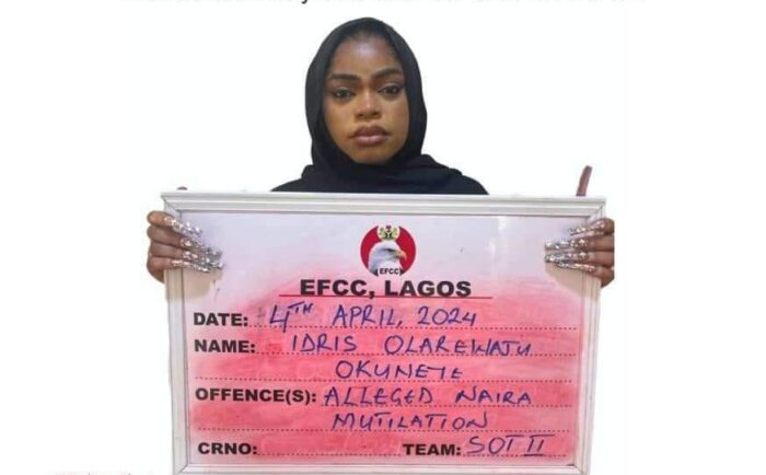 EFCC arrests Bobrisky for 'abusing the naira’